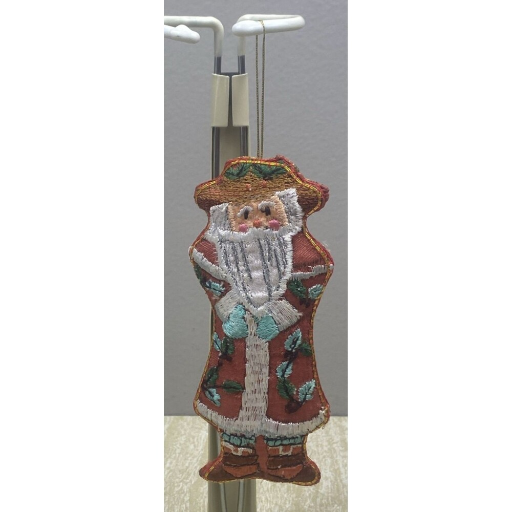 Santa Claus Embroidered Ornament Fabric Detailed Stitching Western Stuffed